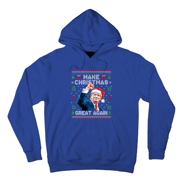 Make Christmas Great Again Funny Trump Ugly Christmas 2024 Gift Hoodie