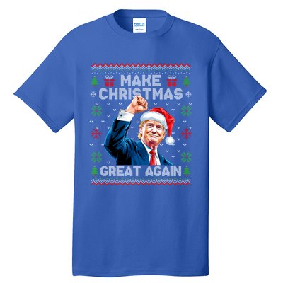 Make Christmas Great Again Funny Trump Ugly Christmas 2024 Gift Tall T-Shirt