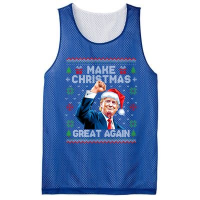 Make Christmas Great Again Funny Trump Ugly Christmas 2024 Gift Mesh Reversible Basketball Jersey Tank