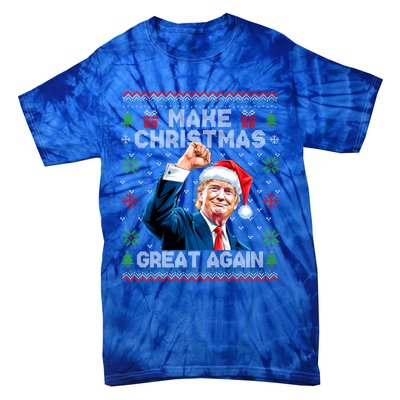 Make Christmas Great Again Funny Trump Ugly Christmas 2024 Gift Tie-Dye T-Shirt