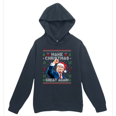 Make Christmas Great Again Funny Trump Ugly Christmas 2024 Gift Urban Pullover Hoodie