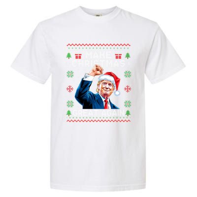 Make Christmas Great Again Funny Trump Ugly Christmas 2024 Gift Garment-Dyed Heavyweight T-Shirt