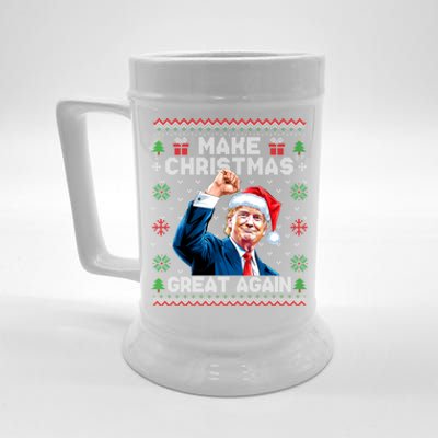 Make Christmas Great Again Funny Trump Ugly Christmas 2024 Gift Beer Stein