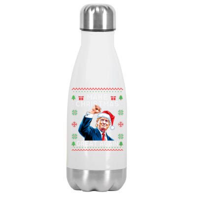 Make Christmas Great Again Funny Trump Ugly Christmas 2024 Gift Stainless Steel Insulated Water Bottle