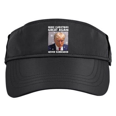 Make Christmas Great Again Trump Mug Shot Never Surrender Gift Adult Drive Performance Visor