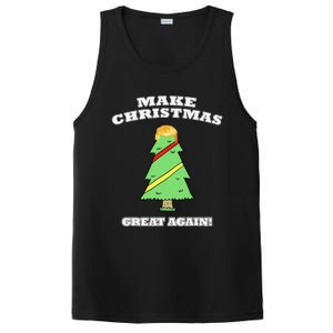 Make Christmas Great Again Tree With Decorations Trump Hair PosiCharge Competitor Tank