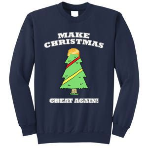 Make Christmas Great Again Tree With Decorations Trump Hair Sweatshirt