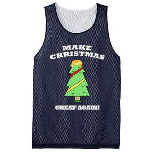 Make Christmas Great Again Tree With Decorations Trump Hair Mesh Reversible Basketball Jersey Tank