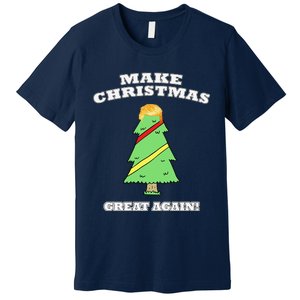 Make Christmas Great Again Tree With Decorations Trump Hair Premium T-Shirt