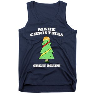 Make Christmas Great Again Tree With Decorations Trump Hair Tank Top