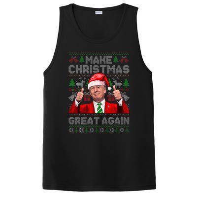 Make Christmas Great Again Funny Trump Xmas Snow Pajama Ugly PosiCharge Competitor Tank