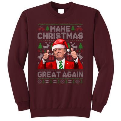 Make Christmas Great Again Funny Trump Xmas Snow Pajama Ugly Tall Sweatshirt