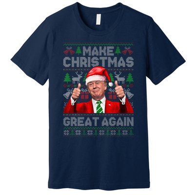 Make Christmas Great Again Funny Trump Xmas Snow Pajama Ugly Premium T-Shirt