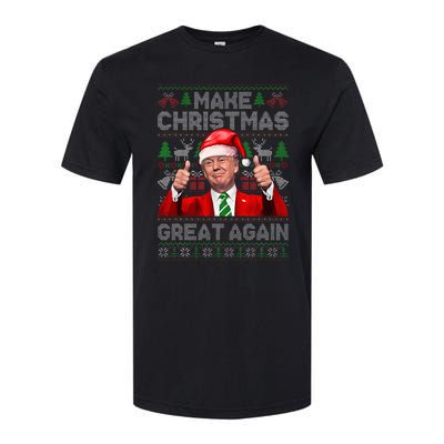 Make Christmas Great Again Funny Trump Xmas Snow Pajama Ugly Softstyle CVC T-Shirt