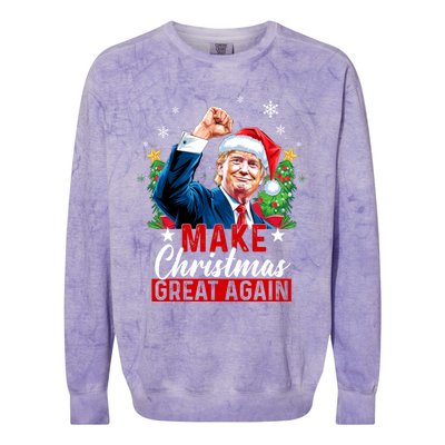 Make Christmas Great Again Funny Trump Ugly Christmas 2024 Cute Gift Colorblast Crewneck Sweatshirt