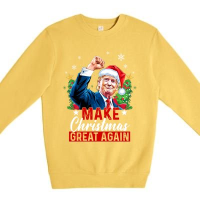 Make Christmas Great Again Funny Trump Ugly Christmas 2024 Cute Gift Premium Crewneck Sweatshirt