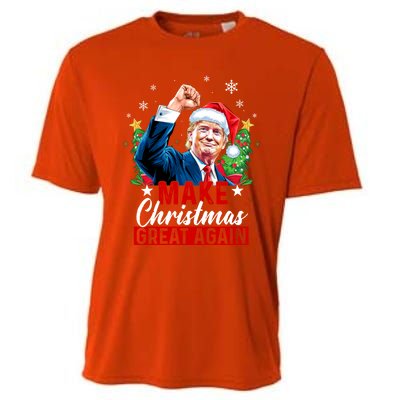 Make Christmas Great Again Funny Trump Ugly Christmas 2024 Cute Gift Cooling Performance Crew T-Shirt