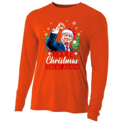 Make Christmas Great Again Funny Trump Ugly Christmas 2024 Cute Gift Cooling Performance Long Sleeve Crew