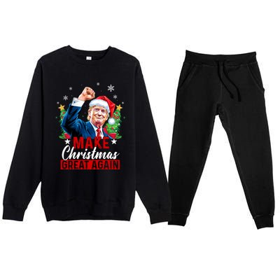 Make Christmas Great Again Funny Trump Ugly Christmas 2024 Cute Gift Premium Crewneck Sweatsuit Set