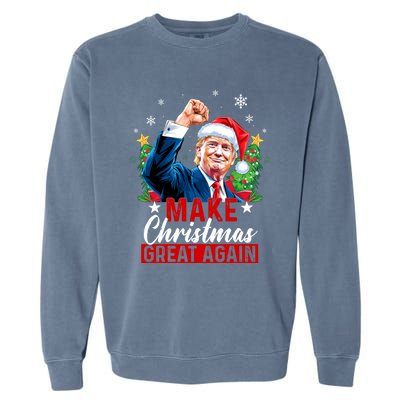 Make Christmas Great Again Funny Trump Ugly Christmas 2024 Cute Gift Garment-Dyed Sweatshirt