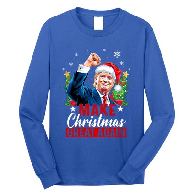 Make Christmas Great Again Funny Trump Ugly Christmas 2024 Cute Gift Long Sleeve Shirt