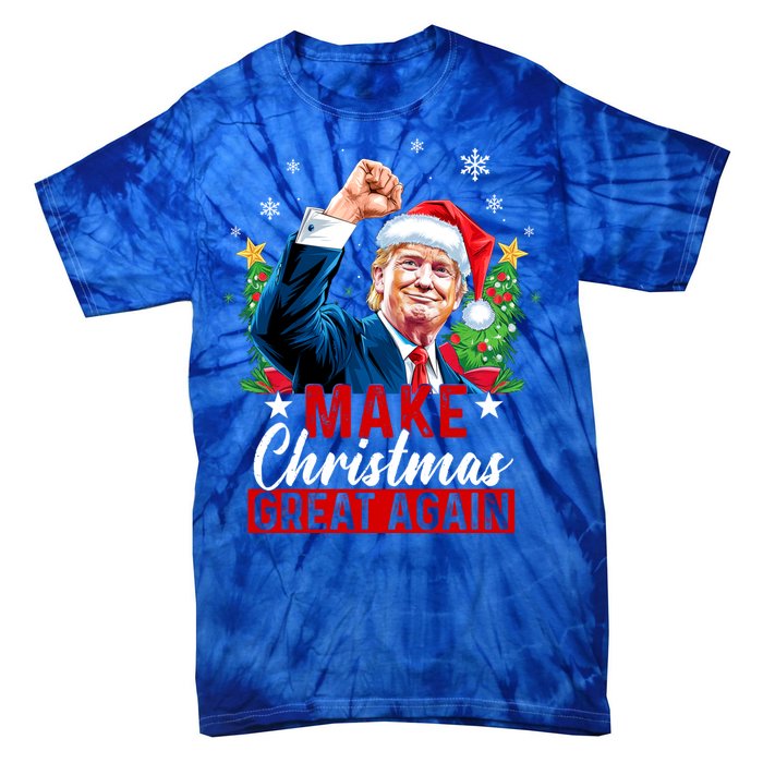 Make Christmas Great Again Funny Trump Ugly Christmas 2024 Cute Gift Tie-Dye T-Shirt