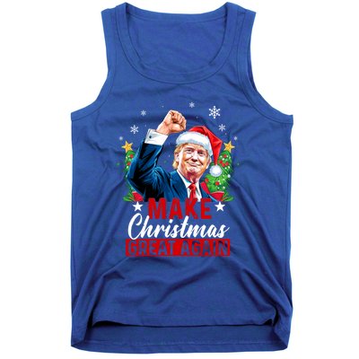 Make Christmas Great Again Funny Trump Ugly Christmas 2024 Cute Gift Tank Top