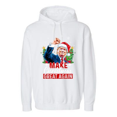 Make Christmas Great Again Funny Trump Ugly Christmas 2024 Cute Gift Garment-Dyed Fleece Hoodie