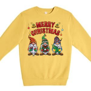 Merry Christmas Gnomies Cool Gift Premium Crewneck Sweatshirt