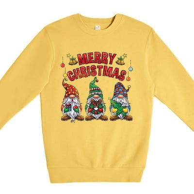 Merry Christmas Gnomies Cool Gift Premium Crewneck Sweatshirt