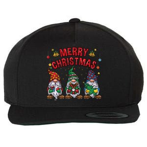 Merry Christmas Gnomies Cool Gift Wool Snapback Cap