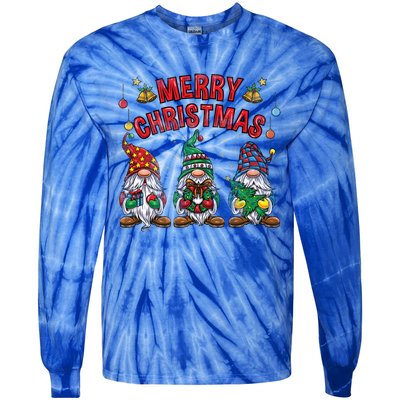 Merry Christmas Gnomies Cool Gift Tie-Dye Long Sleeve Shirt