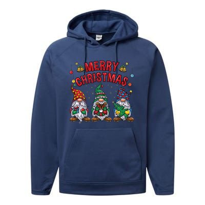 Merry Christmas Gnomies Cool Gift Performance Fleece Hoodie