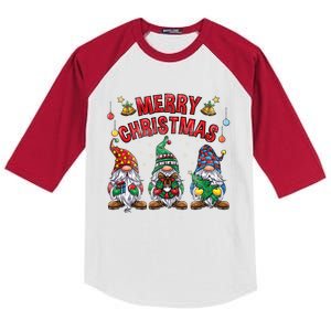 Merry Christmas Gnomies Cool Gift Kids Colorblock Raglan Jersey