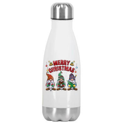 Merry Christmas Gnomies Cool Gift Stainless Steel Insulated Water Bottle