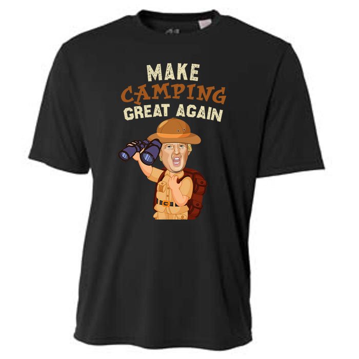 Make Camping Great Again Trump President Camper Funny Gift Cooling Performance Crew T-Shirt