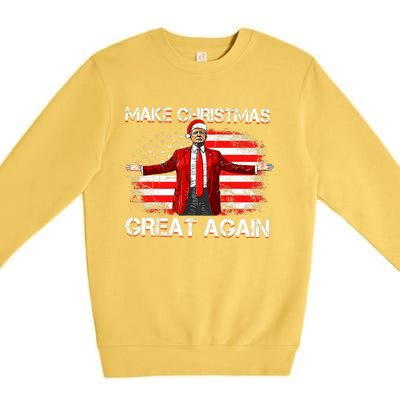 Make Christmas Great Again Santa Funny Trump Xmas Pajamas Premium Crewneck Sweatshirt