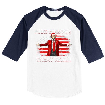 Make Christmas Great Again Santa Funny Trump Xmas Pajamas Baseball Sleeve Shirt