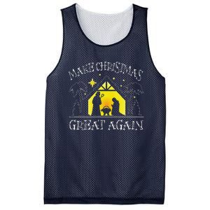 Make Christmas Great Again Stable Manger Holiday Religious Mesh Reversible Basketball Jersey Tank