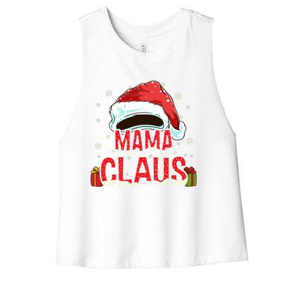 Mama Claus Group Funny Gift Matching Family Christmas Great Gift Women's Racerback Cropped Tank