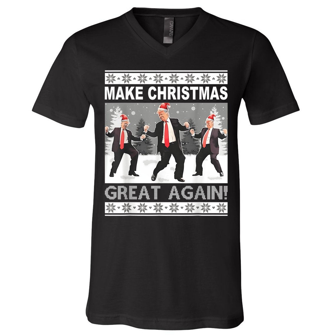 Make Christmas Great Again Trump Dancing V-Neck T-Shirt