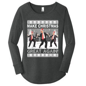 Make Christmas Great Again Trump Dancing Women's Perfect Tri Tunic Long Sleeve Shirt