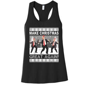 Make Christmas Great Again Trump Dancing Women's Racerback Tank