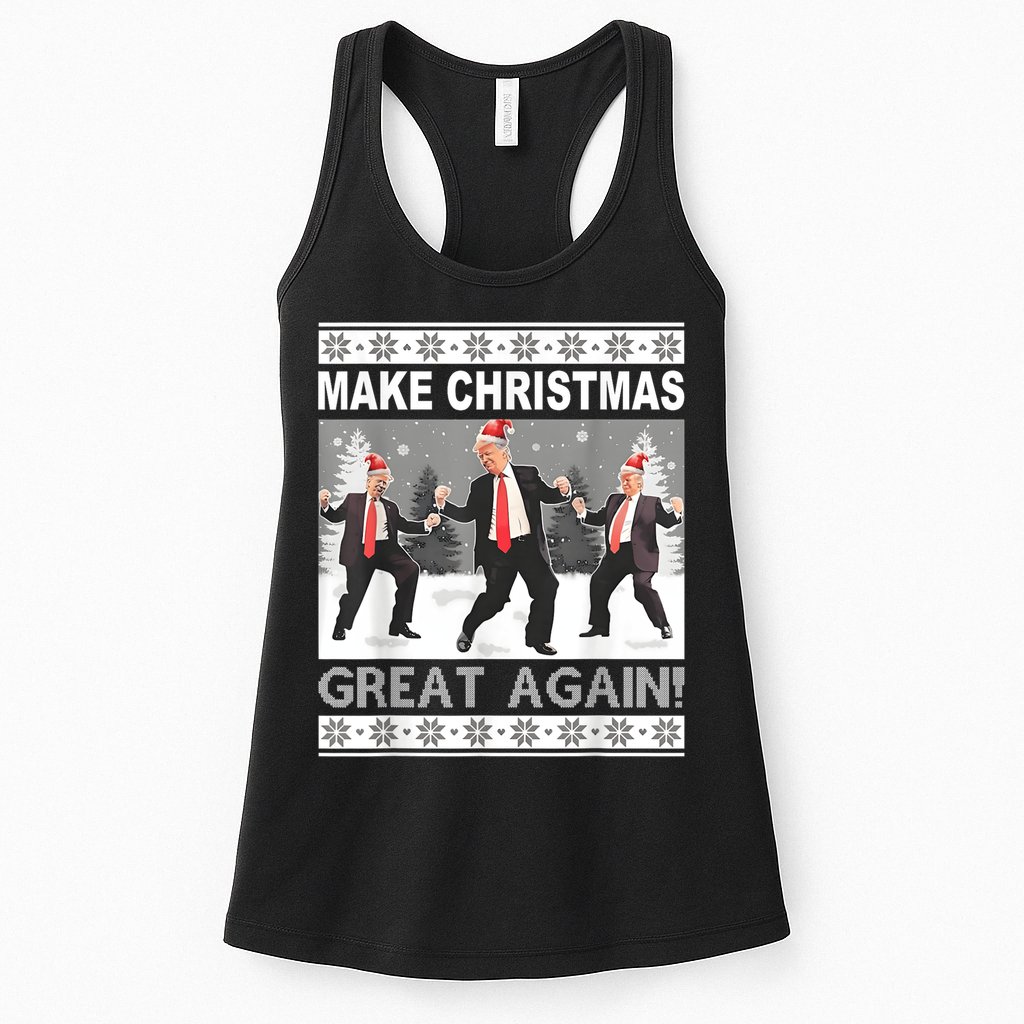 Make Christmas Great Again Trump Dancing Womens Tank Top