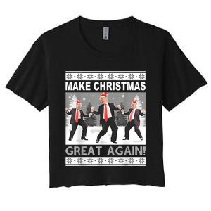 Make Christmas Great Again Trump Dancing Women's Crop Top Tee