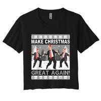 Make Christmas Great Again Trump Dancing Women's Crop Top Tee