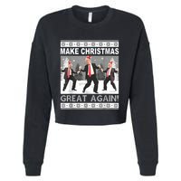 Make Christmas Great Again Trump Dancing Cropped Pullover Crew