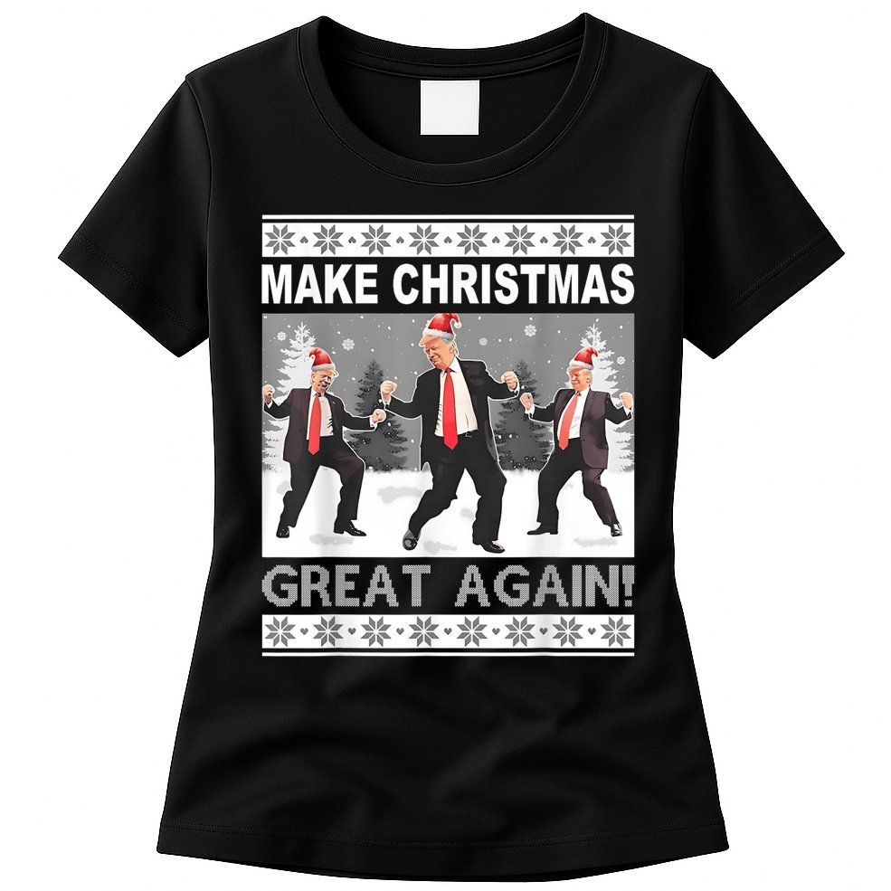 Make Christmas Great Again Trump Dancing Womens T-Shirt
