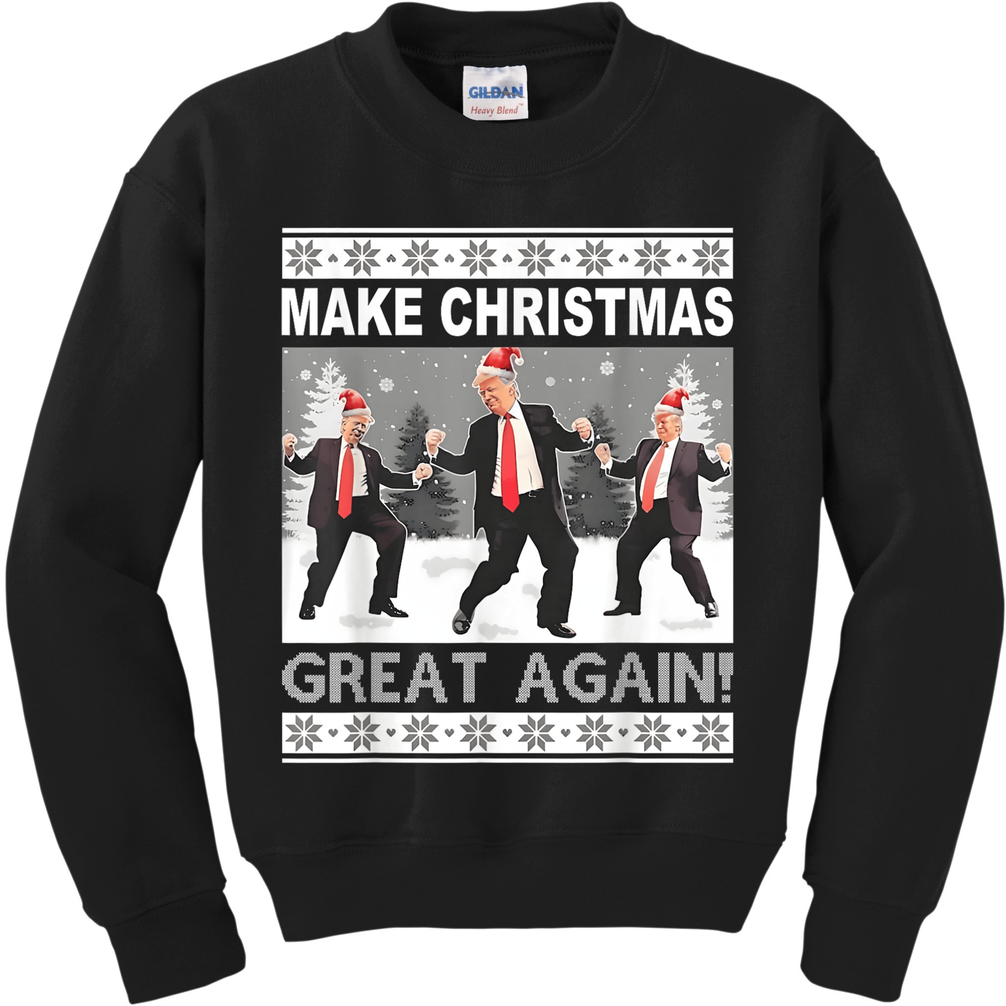 Make Christmas Great Again Trump Dancing Kids Sweatshirt