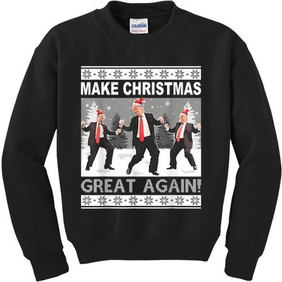 Make Christmas Great Again Trump Dancing Kids Sweatshirt